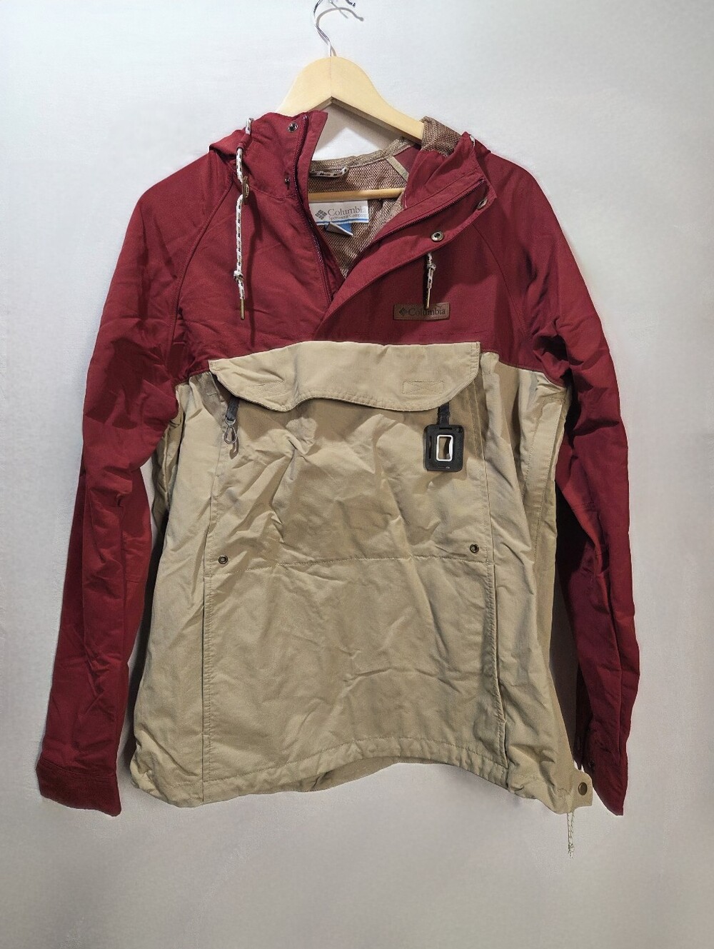 Columbia - South Canyon Creek Anorak Red & Tan - Mens Med Kangaroo Pocket & Hood